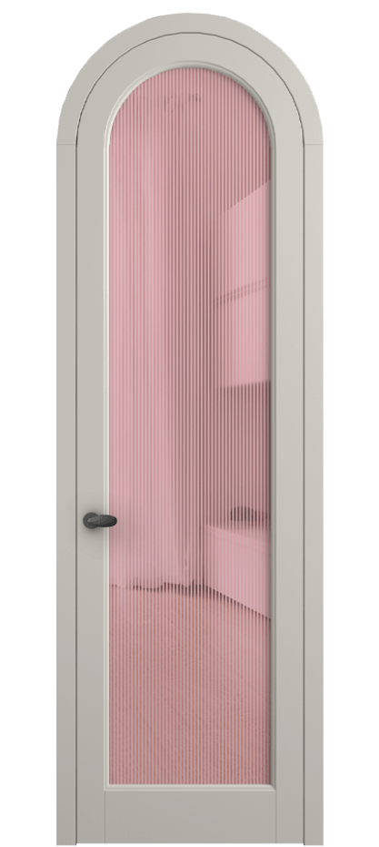 Межкомнатная дверь Palazzo 6814 Матовый облачно-серый Рифлёное розовое стекло "Дюна", триплекс, 8 мм Цена 6600 Br | Volhovec