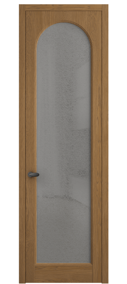 Межкомнатная дверь Палаццо 6804 Дуб пряный матовый Фактурное серое стекло "Лёд", триплекс Цена 8200 Br | Volhovec