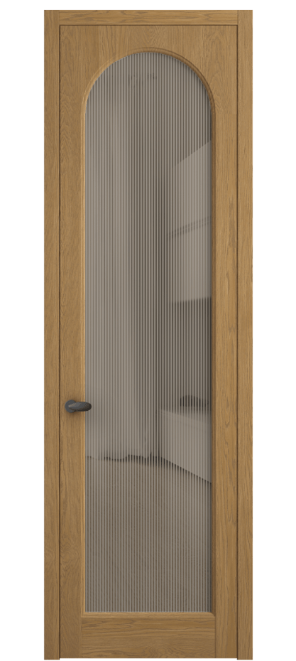 Межкомнатная дверь Палаццо 6804 Дуб солнечный матовый Рифлёное бронзовое стекло "Дюна", триплекс Цена 8200 Br | Volhovec