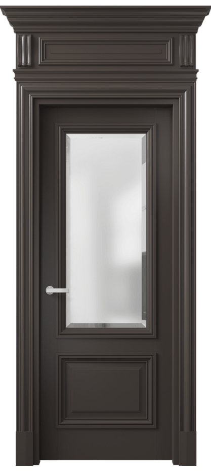 Межкомнатная дверь Антик 7302 Матовый антрацит Сатинированное стекло с фацетом Цена 8750 Br | Volhovec