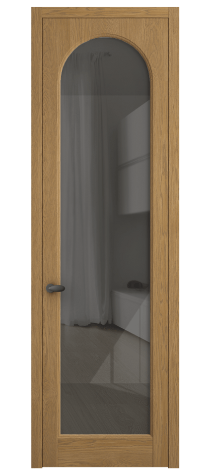 Межкомнатная дверь Palazzo 6804 Дуб солнечный матовый Рефлективное серое стекло "Stopsol", калёное Цена 8400 Br | Volhovec
