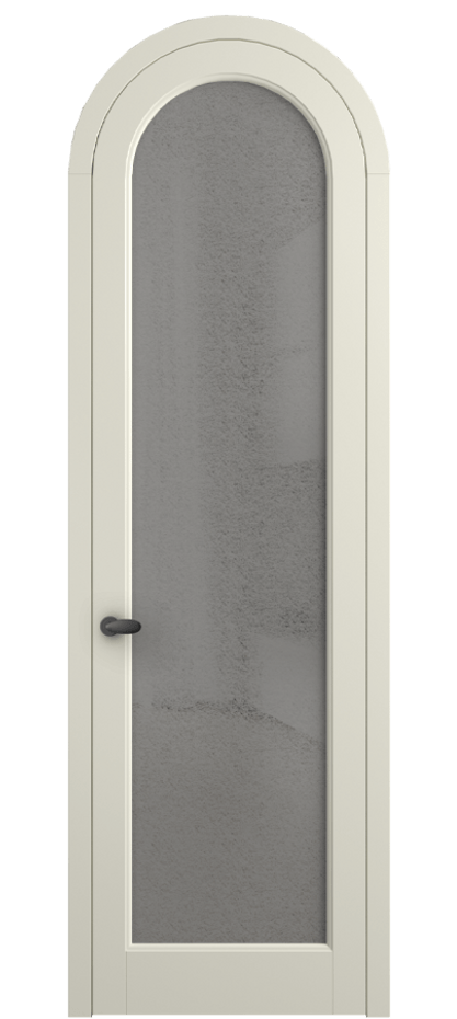 Межкомнатная дверь Palazzo 6814 Матовый молочно-белый Фактурное серое стекло "Лёд", триплекс Цена 7000 Br | Volhovec