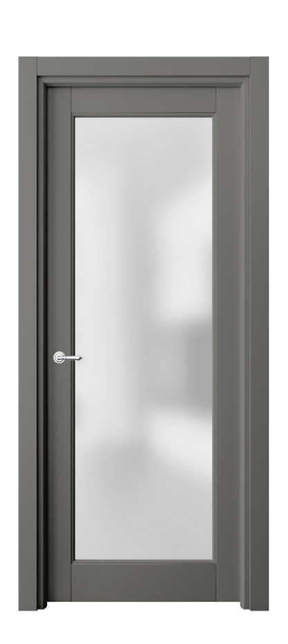 Межкомнатная дверь Тоскана Элегантэ 6300 Матовый классический серый Сатинированное стекло Цена 4930 Br | Volhovec