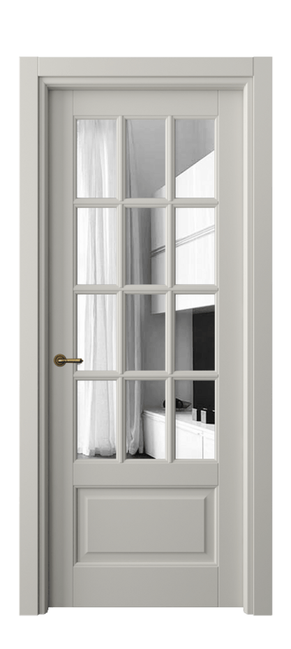 Межкомнатная дверь Тоскана Грильято 6313 Матовый тёплый серый Двустороннее зеркало, триплекс Цена 6140 Br | Volhovec