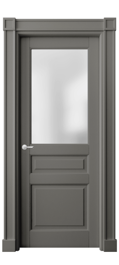 Межкомнатная дверь Тоскана Плано 6304 Матовый классический серый Сатинированное стекло Цена 7050 Br | Volhovec