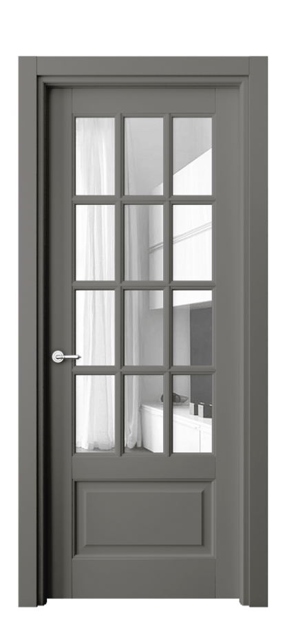 Межкомнатная дверь Toscana Grigliato 6313 Бук классический серый Прозрачное стекло Цена 6110 Br | Volhovec