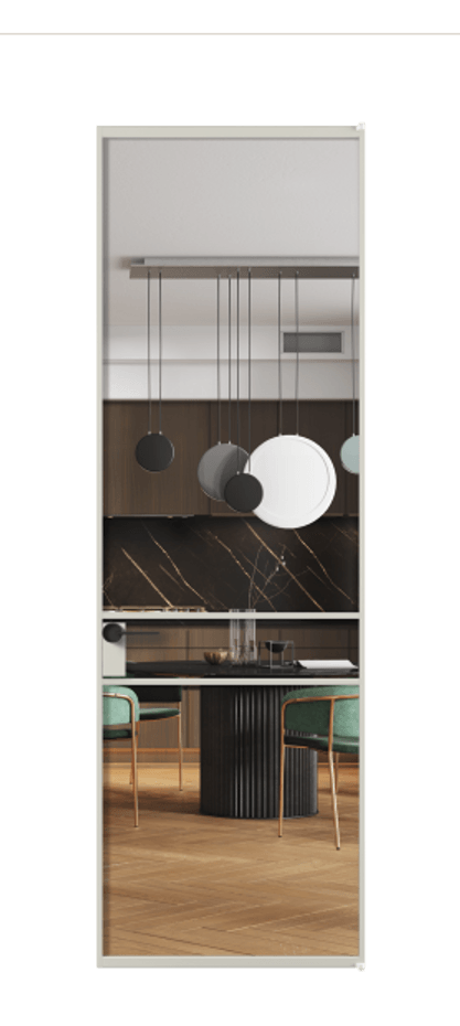 Алюминиевая дверь АЛПЛ040.02 Алюминий тёплый серый Прозрачное стекло "Crystal Vision", калёное, 6 мм Цена 6280  | Volhovec