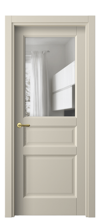 Межкомнатная дверь Galant// 1432 Матовый бежево-серый Прозрачное стекло Цена 2100 Br | Volhovec