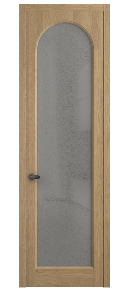 Межкомнатная дверь Palazzo 6804 Дуб соломенный матовый Фактурное серое стекло "Лёд", триплекс Цена 8200 Br | Volhovec