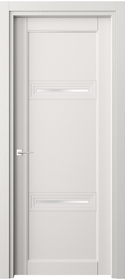 Межкомнатная дверь Ego 6113 Дуб пудровый белый Сатинированное стекло Цена 6760 Br | Volhovec