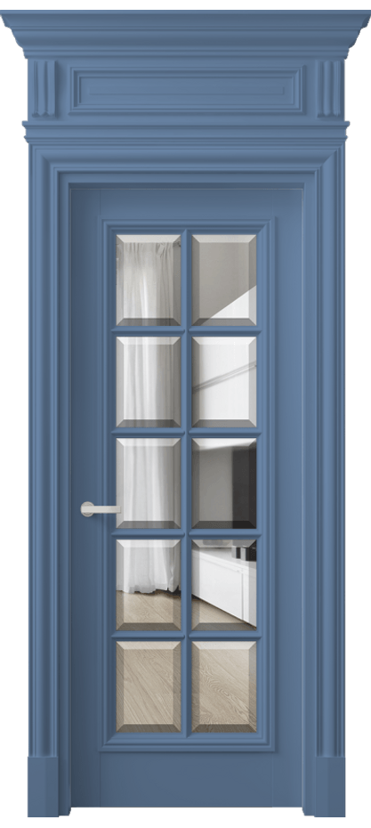 Межкомнатная дверь Antique 7310 Бук белоснежный Прозрачное стекло с фацетом, 6 мм Цена 9600 Br | Volhovec