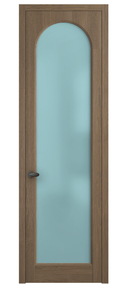 Межкомнатная дверь Palazzo 6804 Дуб джутовый матовый Сатинированное голубое стекло, триплекс Цена 7900 Br | Volhovec