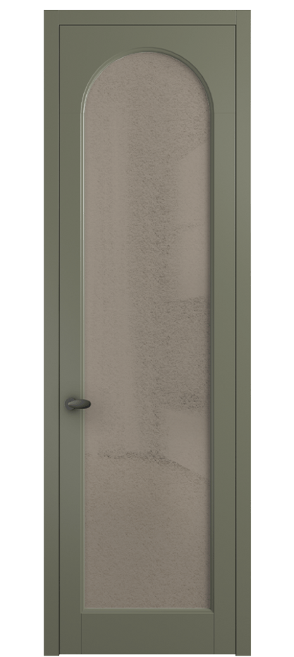 Межкомнатная дверь Палаццо 6804 Матовый оливковый тёмный Фактурное бронзовое стекло "Лёд", триплекс Цена 5500 Br | Volhovec