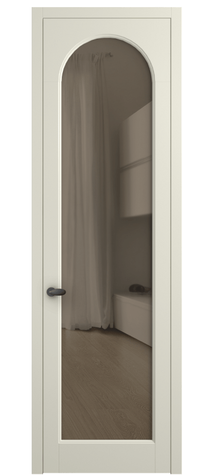 Межкомнатная дверь Палаццо 6804 Матовый молочно-белый Прозрачное бронзовое стекло, триплекс Цена 5200 Br | Volhovec