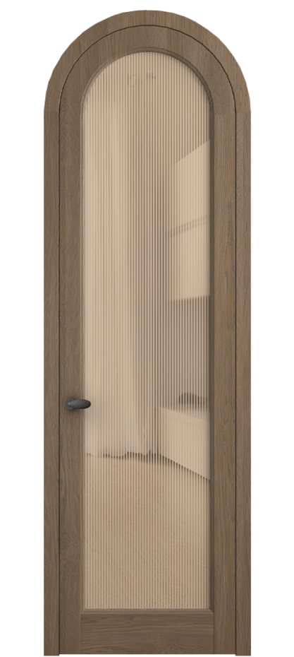 Межкомнатная дверь Палаццо 6814 Дуб джутовый матовый Рифлёное оранжевое стекло "Дюна", триплекс Цена 11400 Br | Volhovec