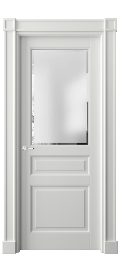 Дверь межкомнатная Тоскана Плано 6304 Матовый светло-серый Сатинированное стекло с фацетом Гладкие пилястры с квадратными розетками МССР Цена 7160 Br Наличники уже входят в базовый комплект. Фабрика дверей Волховец 8 (800) 551 43 19 Межкомнатная дверь Тоскана Плано 6304 Матовый светло-серый Сатинированное стекло с фацетом Цена 7160 Br | Volhovec