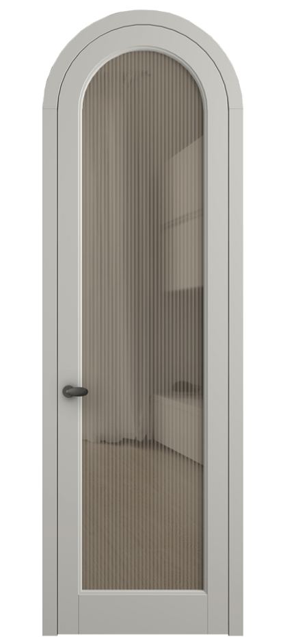 Межкомнатная дверь Палаццо 6814 Матовый тёплый серый Рифлёное бронзовое стекло "Moru", триплекс Цена 7100 Br | Volhovec