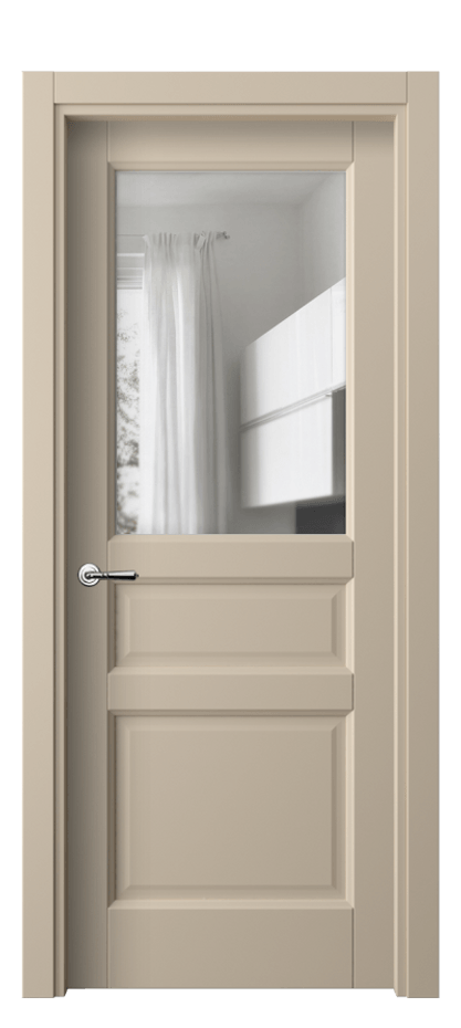 Межкомнатная дверь Galant 1432 ПЭТ светло-бежевый Прозрачное стекло, 4 мм Цена 1350 Br | Volhovec