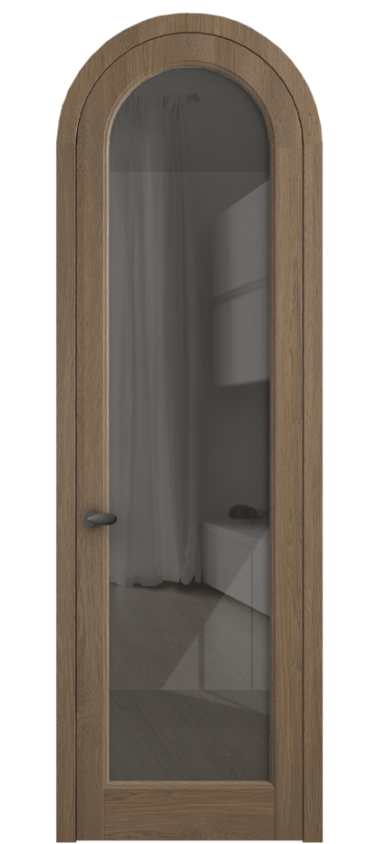 Межкомнатная дверь Palazzo 6814 Дуб джутовый матовый Рефлективное серое стекло "Stopsol", калёное Цена 11500 Br | Volhovec