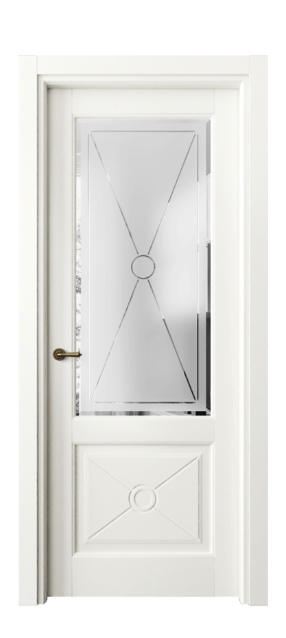 Межкомнатная дверь Тоскана Литера 6362 Матовый жемчужный Сатинированное стекло с гравировкой «LITERA» Цена 5680 Br | Volhovec