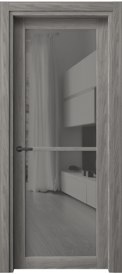 Межкомнатная дверь Нео 2108 Имбирный ясень Двустороннее серое зеркало, триплекс Цена 0 Br | Volhovec