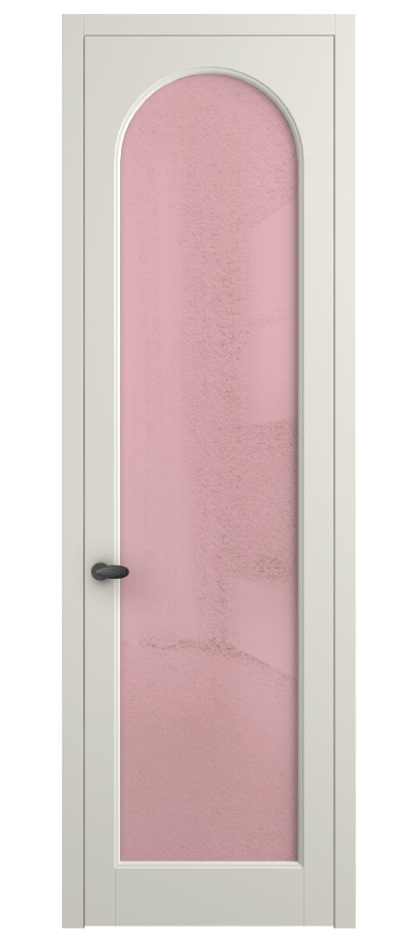 Межкомнатная дверь Палаццо 6804 Матовый жемчужный Фактурное розовое стекло "Лёд", триплекс Цена 5500 Br | Volhovec