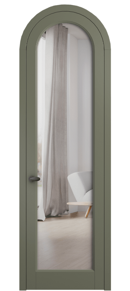 Межкомнатная дверь Palazzo 6814 Матовый оливковый тёмный Двустороннее зеркало, триплекс Цена 6800 Br | Volhovec