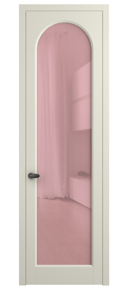Межкомнатная дверь Палаццо 6804 Матовый молочно-белый Рифлёное розовое стекло "Дюна", триплекс Цена 5500 Br | Volhovec