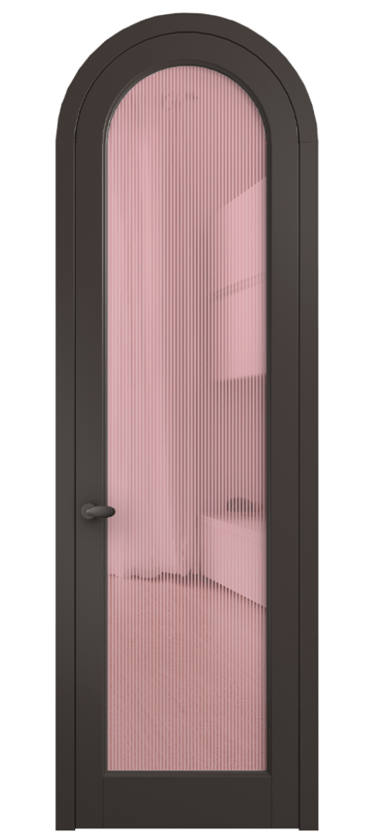 Межкомнатная дверь Palazzo 6814 Матовый антрацит Рифлёное розовое стекло "Дюна", триплекс, 8 мм Цена 6600 Br | Volhovec