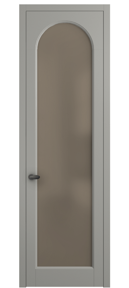 Межкомнатная дверь Палаццо 6804 Матовый нейтральный серый Сатинированное бронзовое стекло, триплекс Цена 5200 Br | Volhovec
