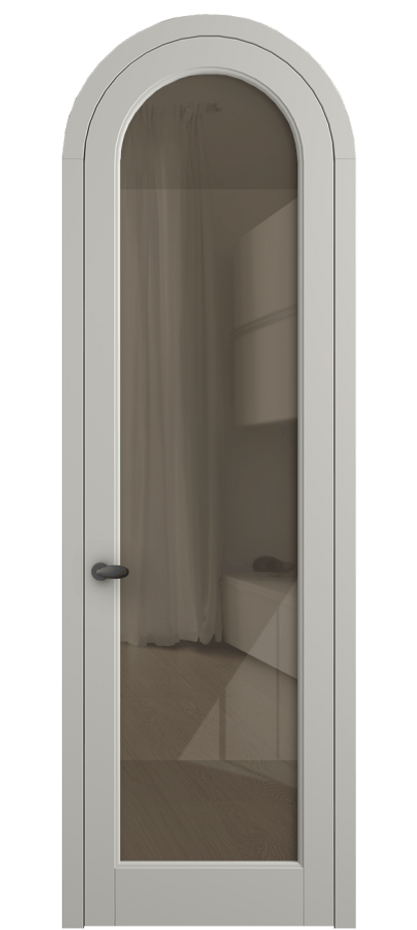 Межкомнатная дверь Palazzo 6814 Матовый тёплый серый Рефлективное бронзовое стекло "Stopsol", калёное Цена 7100 Br | Volhovec