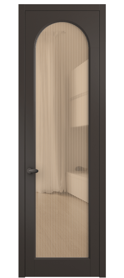 Межкомнатная дверь Palazzo 6804 Матовый антрацит Рифлёное оранжевое стекло "Moru", триплекс Цена 5600 Br | Volhovec