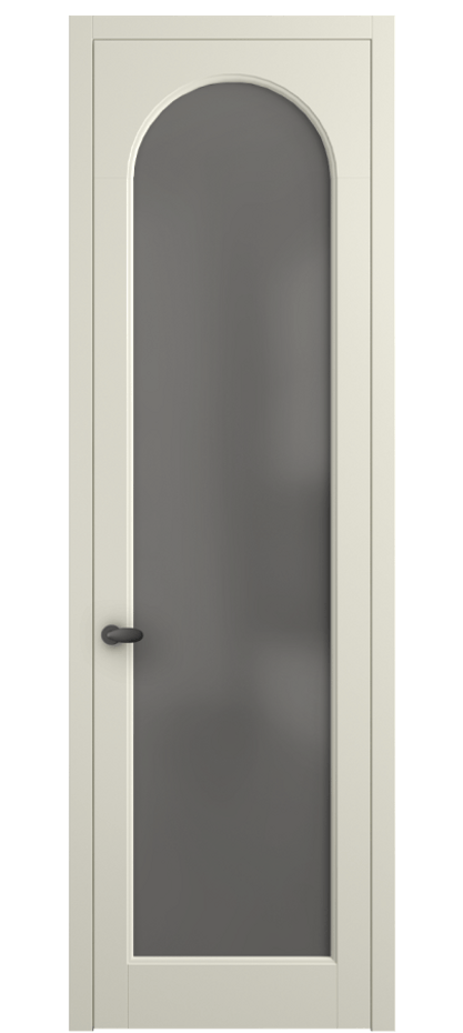 Межкомнатная дверь Палаццо 6804 Матовый молочно-белый Сатинированное серое стекло, триплекс Цена 5200 Br | Volhovec