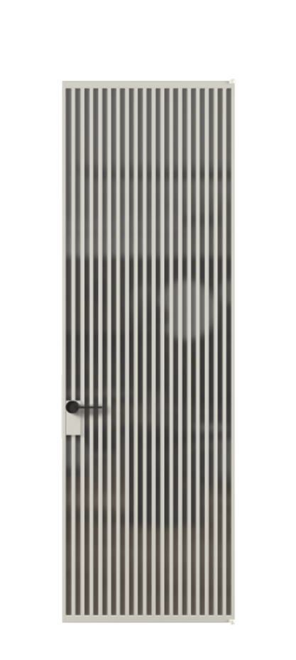 Алюминиевая дверь АЛПЛ040.06 Алюминий тёплый серый Сатинированное серое стекло, триплекс Цена 12330  | Volhovec