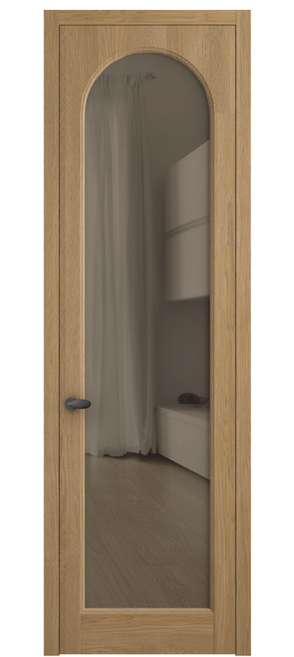 Межкомнатная дверь Палаццо 6804 Дуб пшеничный матовый Прозрачное бронзовое стекло, триплекс Цена 7900 Br | Volhovec