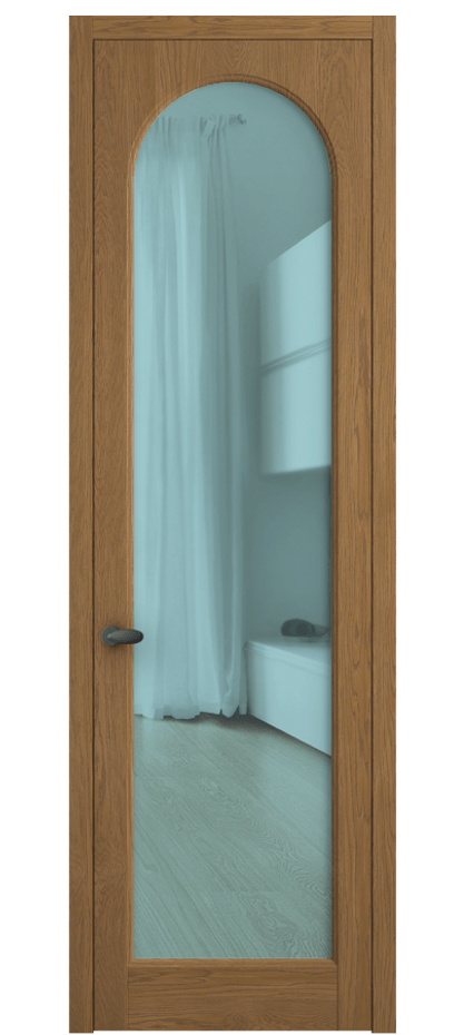 Межкомнатная дверь Palazzo 6804 Дуб пряный матовый Прозрачное голубое стекло, триплекс Цена 7900 Br | Volhovec