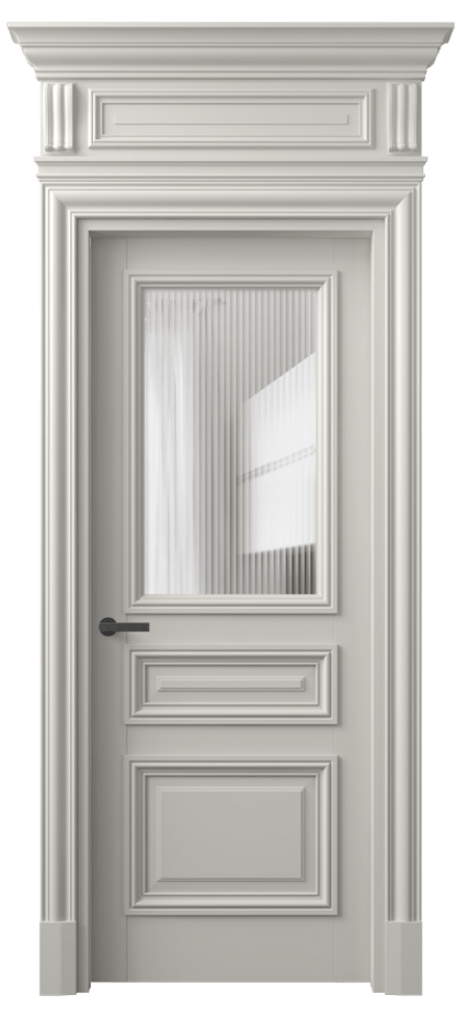 Межкомнатная дверь Antique 7304 Бук тёплый серый Рифлёное стекло "Moru", триплекс, 8 мм Цена 6900 Br | Volhovec