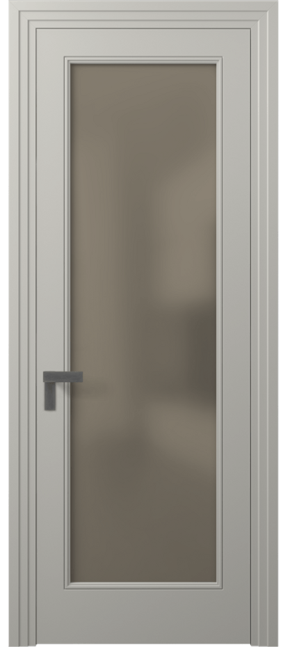 Межкомнатная дверь Rocca 8300 Матовый тёплый серый Сатинированное бронзовое стекло, триплекс Цена 3810 Br | Volhovec