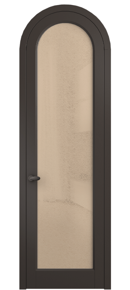 Межкомнатная дверь Palazzo 6814 Матовый антрацит Фактурное оранжевое стекло "Лёд", триплекс Цена 7000 Br | Volhovec