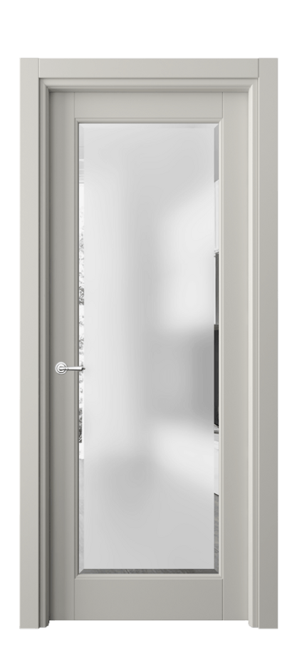 Межкомнатная дверь Toscana Litera 6300 Бук тёплый серый Сатинированное стекло с фацетом Цена 730 Br | Volhovec