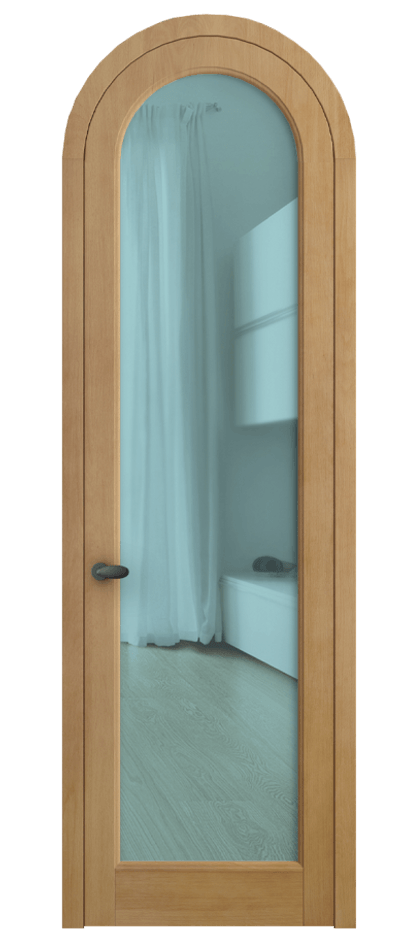 Межкомнатная дверь Palazzo 6814 Бук натуральный матовый Прозрачное голубое стекло, триплекс Цена 9200 Br | Volhovec