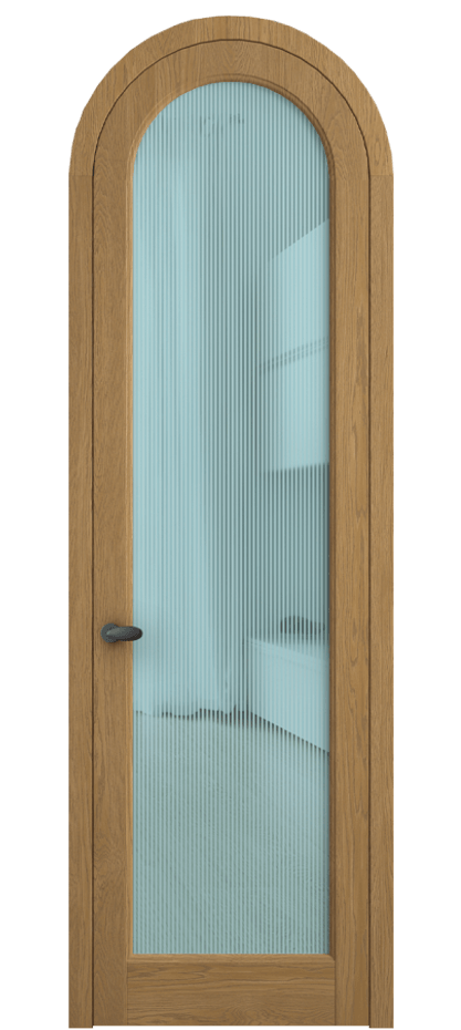 Межкомнатная дверь Palazzo 6814 Дуб солнечный матовый Рифлёное голубое стекло "Дюна", триплекс Цена 11400 Br | Volhovec