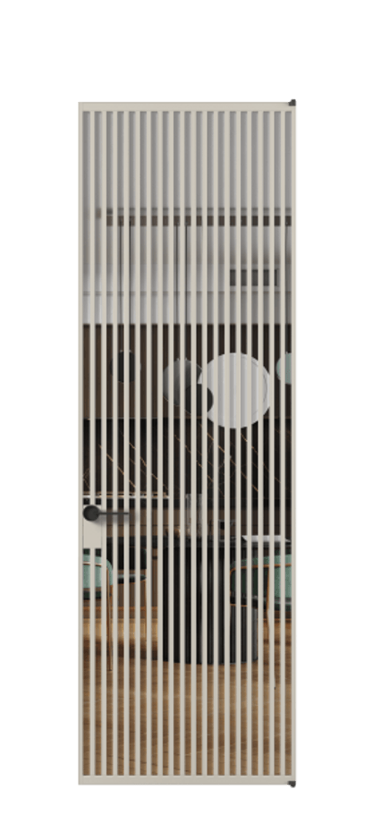 Алюминиевая дверь АЛПЛ040.06 Алюминий светло-бежевый Прозрачное стекло "Crystal Vision", калёное, 6 мм Цена 9790  | Volhovec