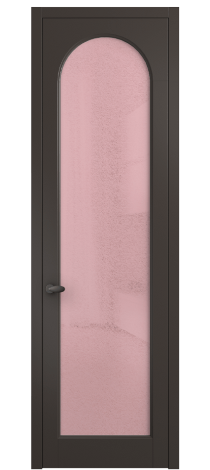 Межкомнатная дверь Палаццо 6804 Матовый антрацит Фактурное розовое стекло "Лёд", триплекс Цена 5500 Br | Volhovec