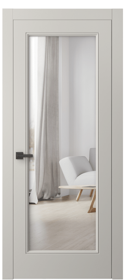 Межкомнатная дверь Linea 8300 Матовый облачно-серый Двустороннее зеркало, триплекс Цена 3281 Br | Volhovec