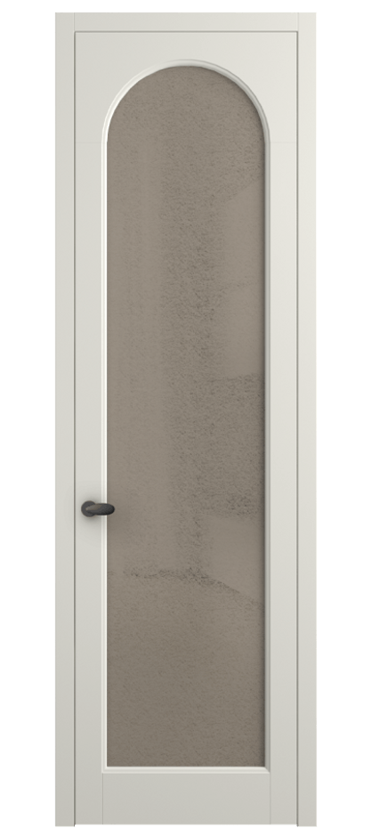 Межкомнатная дверь Palazzo 6804 Матовый жемчужный Фактурное бронзовое стекло "Лёд", триплекс Цена 5500 Br | Volhovec