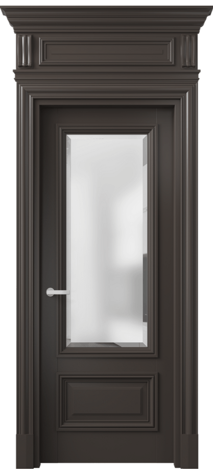 Межкомнатная дверь Антик 7306 Матовый антрацит Сатинированное стекло с фацетом Цена 8750 Br | Volhovec