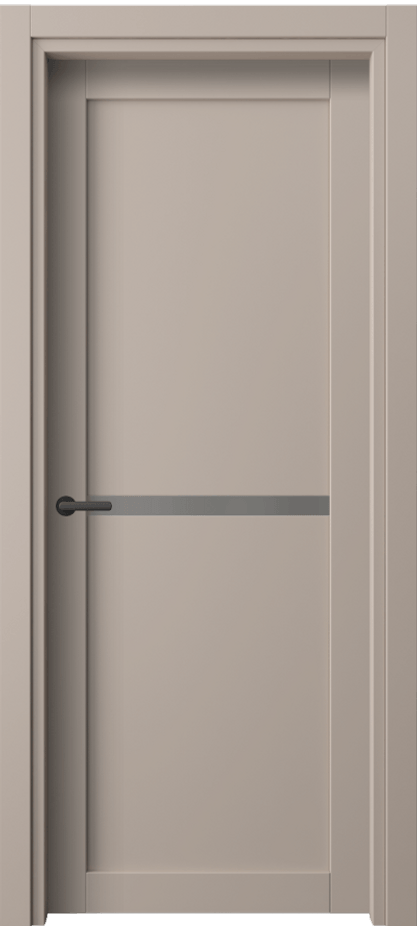 Межкомнатная дверь Нео 2112 ПЭТ серо-коричневый  Сатинированное серое стекло, триплекс Цена 1430 Br | Volhovec