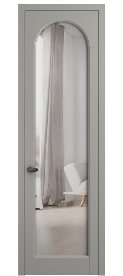 Межкомнатная дверь Палаццо 6804 Матовый нейтральный серый Двустороннее зеркало, триплекс Цена 5300 Br | Volhovec