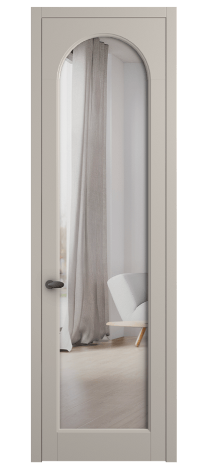 Межкомнатная дверь Палаццо 6804 Матовый светло-бежевый Двустороннее зеркало, триплекс Цена 5300 Br | Volhovec
